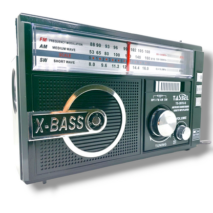 Radio Vintage con Dial Recargable Am/fm/sw Mp3 Microsd Solar con linterna