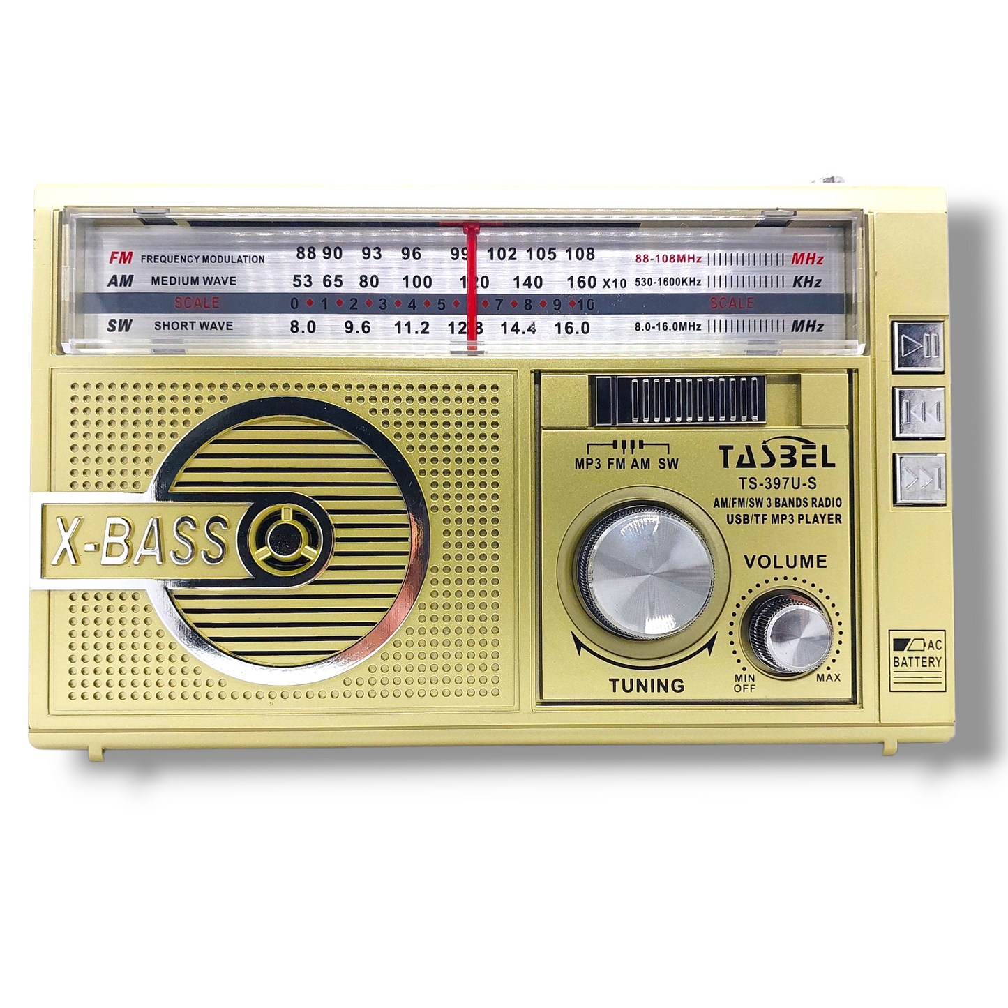 Radio Vintage con Dial Recargable Am/fm/sw Mp3 Microsd Solar con linterna