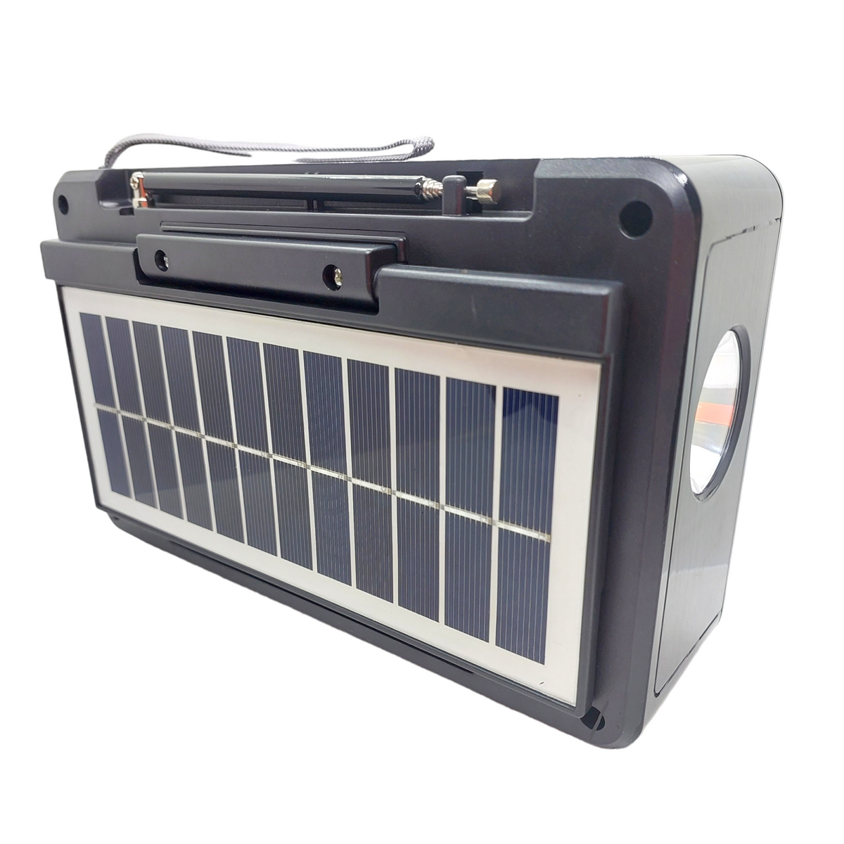 Radio Retro Solar BT USB Recargable AM/FM/SW + Linterna Negra | Netzo Chile