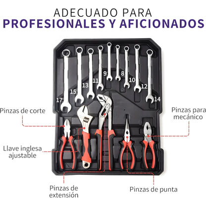 Caja De Herramientas Aluminio 187 Piezas Maleta c/ Ruedas