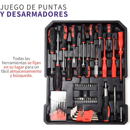 Caja De Herramientas Aluminio 187 Piezas Maleta c/ Ruedas