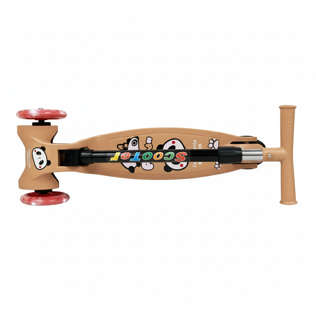 Scooter Monopatín Niños Regulable Luces LED Freno Café - imagen 4 | Netzo.cl