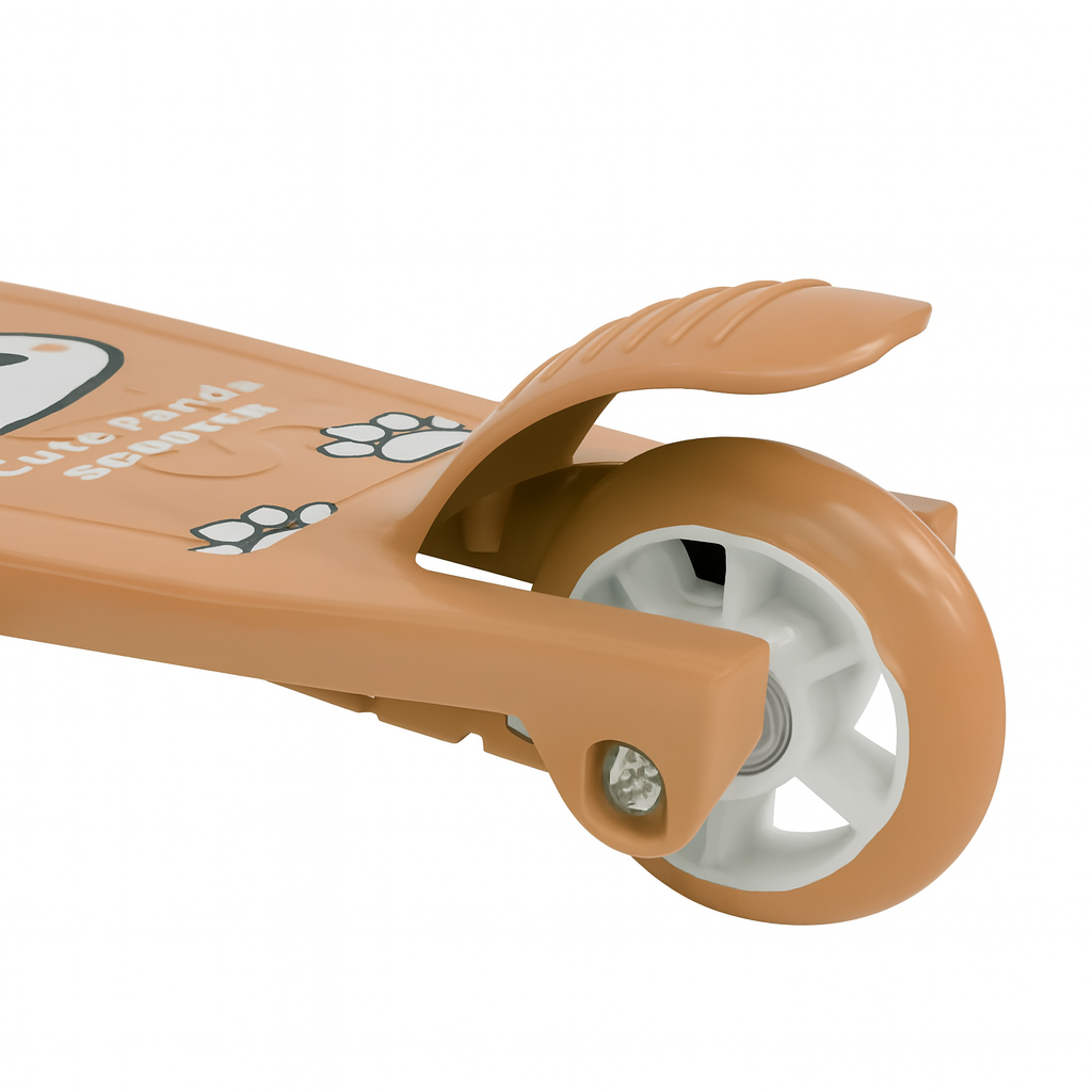 Scooter Monopatín Niños Regulable Luces LED Freno Cafe