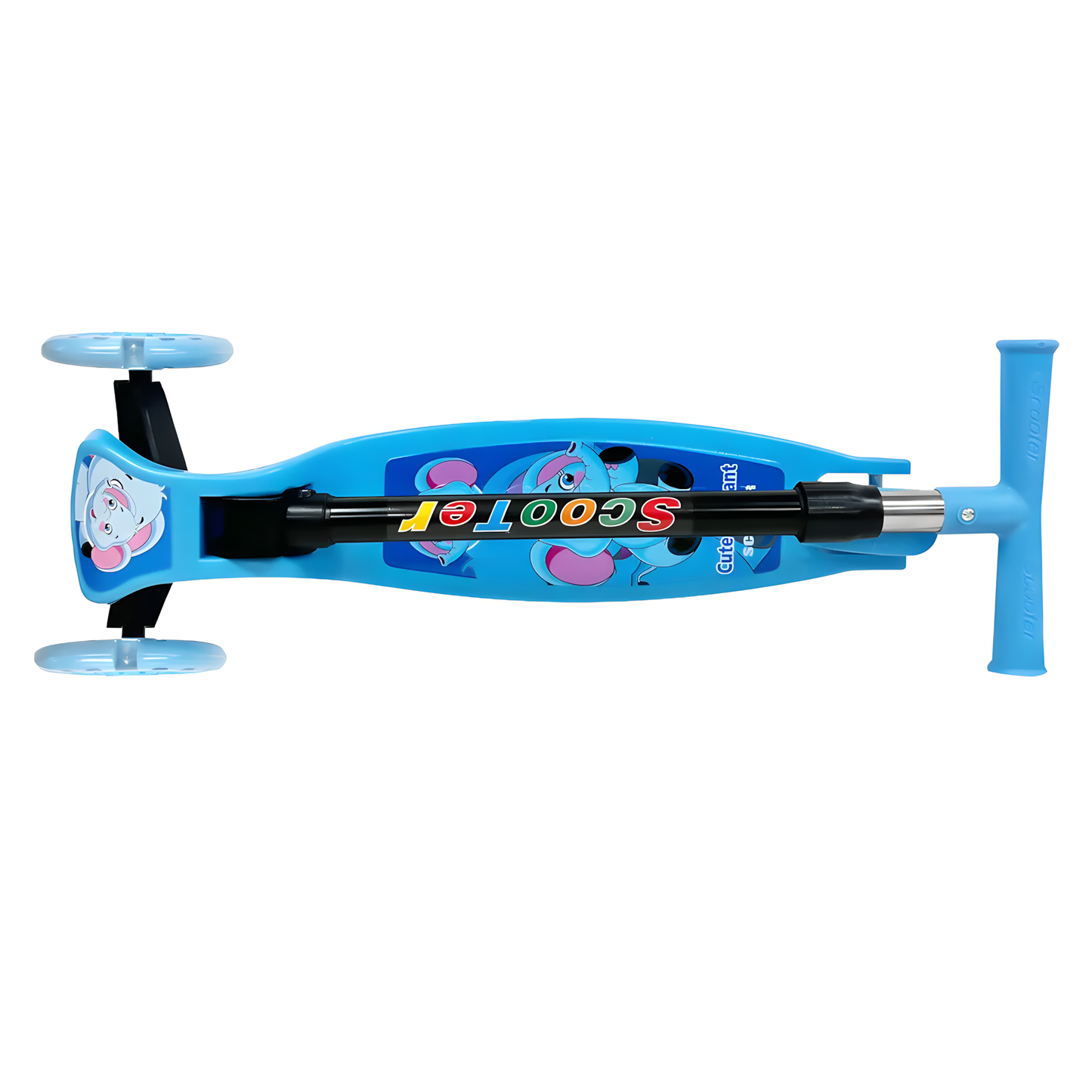 Scooter Monopatín Niños Regulable Luces LED Freno Celeste