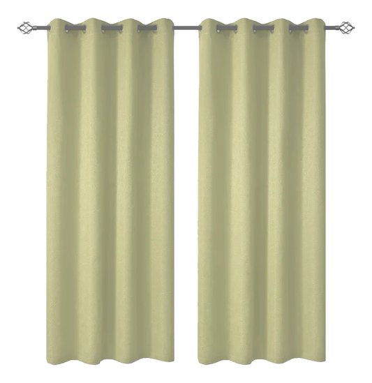 Cortina Textura Lino 2 Paños 140x260 Crema