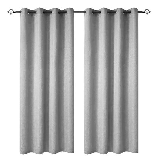 Cortina Textura Lino 2 Paños 140x260 Gris Claro