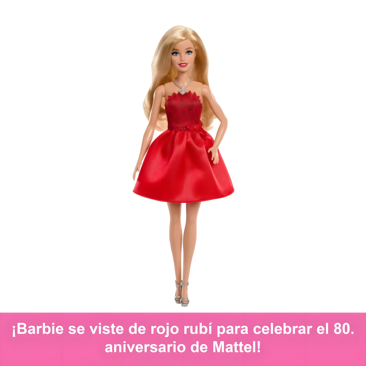 Muñeca Barbie Mattel 80th Aniversario Vestido Rojo Rubí