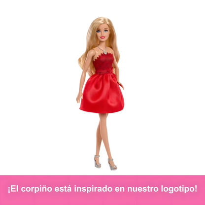Muñeca Barbie Mattel 80th Aniversario Vestido Rojo Rubí