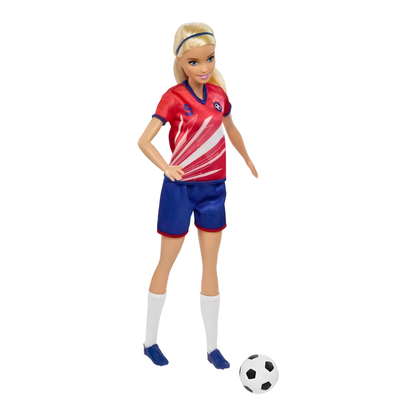 Muñeca Barbie Profesiones Jugadora De Fútbol Roja