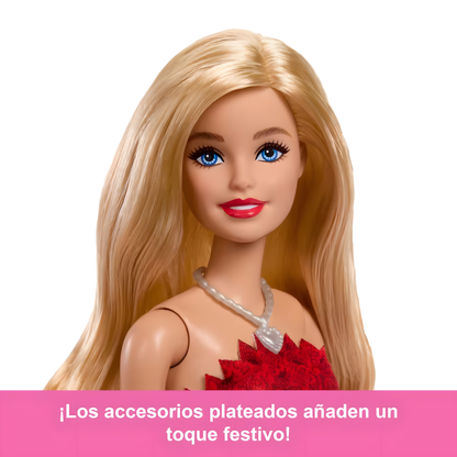 Muñeca Barbie Mattel 80th Aniversario Vestido Rojo Rubí