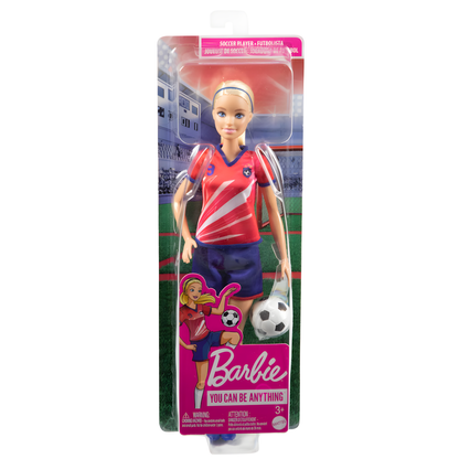 Muñeca Barbie Profesiones Jugadora De Fútbol Roja