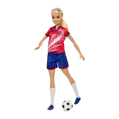 Muñeca Barbie Profesiones Jugadora De Fútbol Roja