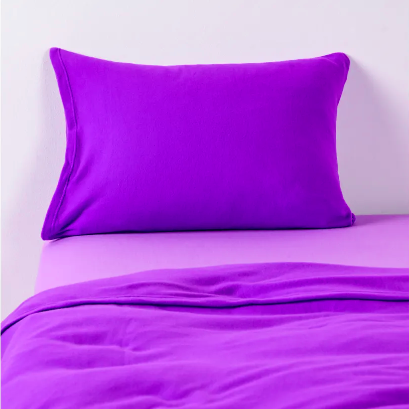 Sábanas Polar 1.5 Plazas Invierno Elasticadas Morado