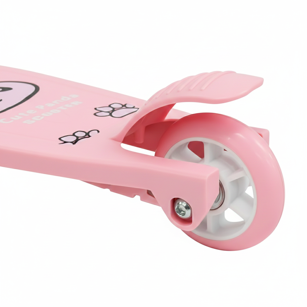 Scooter Monopatín Niños Regulable Luces LED Freno Rosado