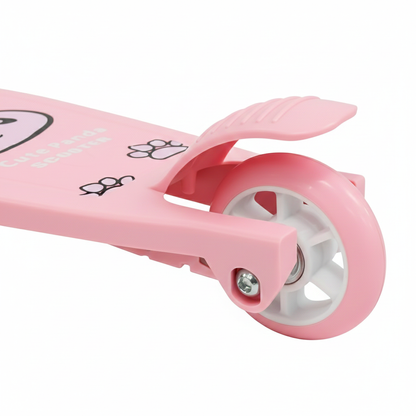 Scooter Monopatín Niños Regulable Luces LED Freno Rosado
