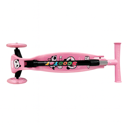 Scooter Monopatín Niños Regulable Luces LED Freno Rosado