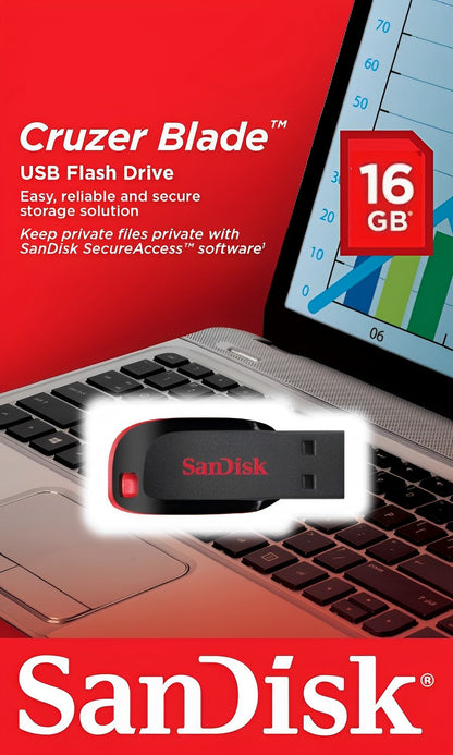 Pendrive SanDisk Cruzer Blade 16 GB negro y rojo