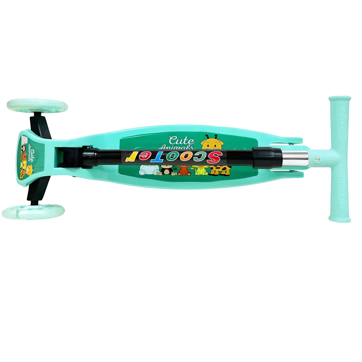 Scooter Monopatín Niños Regulable Luces LED Freno Verde