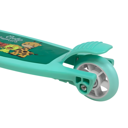 Scooter Monopatín Niños Regulable Luces LED Freno Verde