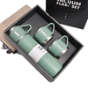 Set Termo Inoxidable 500ml + 3 Tazas Verde | Netzo.cl