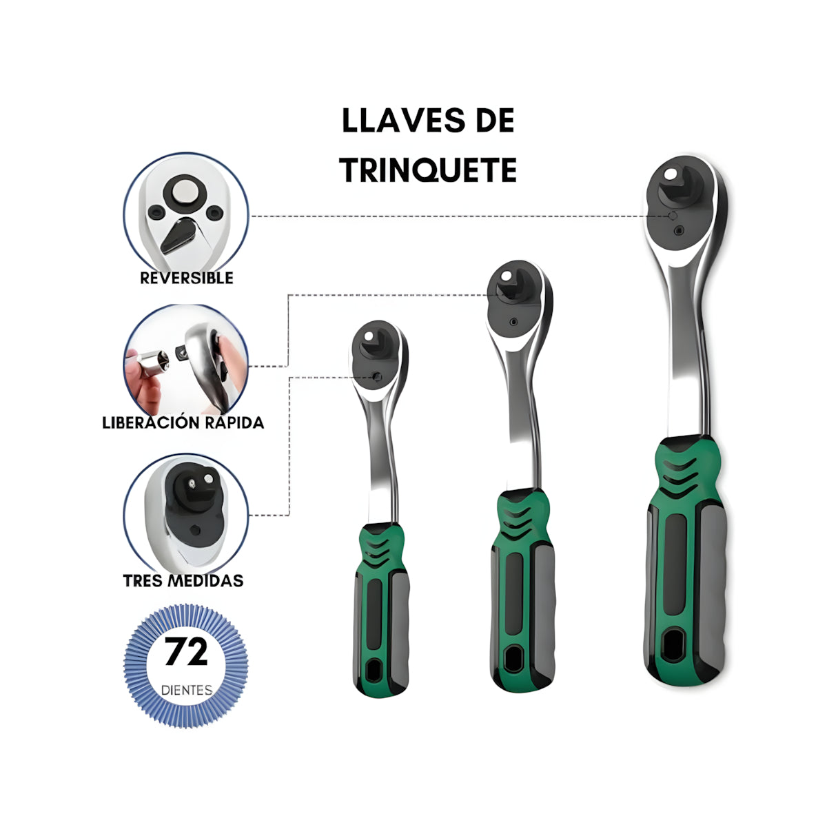 Maleta Set Caja Herramientas Dados Llaves 216 Piezas