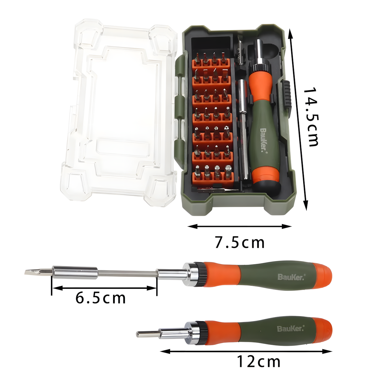 Set Kit Bauker 32 Piezas Puntas Destornillador  1/4