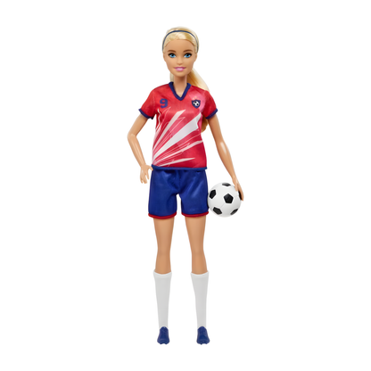 Muñeca Barbie Profesiones Jugadora De Fútbol Roja